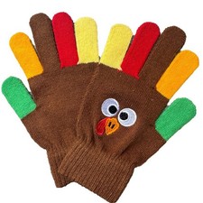 1Pairs Turkey Gloves Thanksgiving Gloves Handmade Knitted Finger Parting Gloves