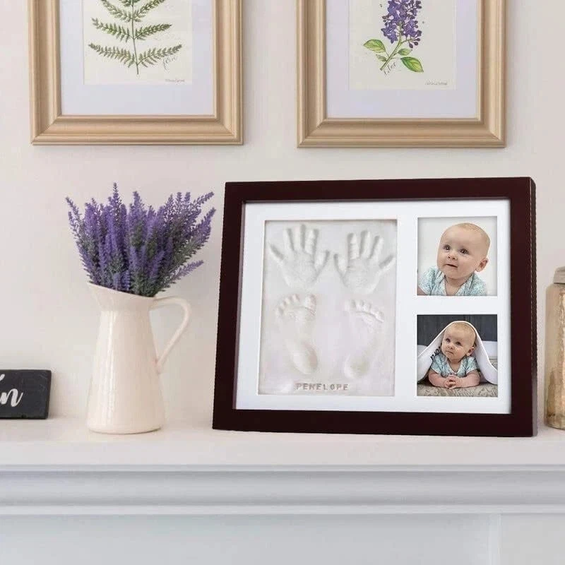 Kit de huellas de manos de bebé marco de fotos de arcilla recuerdo regalo de ducha recién nacido Foto 2 de 4