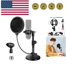 Multifunctional Desktop Microphone Stand, Adjustable Mic Stand Desk with Pop ...