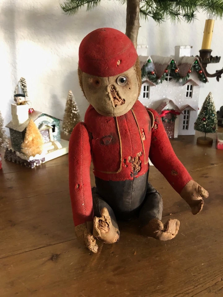 Mono Bell Hop Schuco Sí / No 12" de alto c. Años 1920 - 1930 ¡Funciona! Piezas Foto 3 de 4