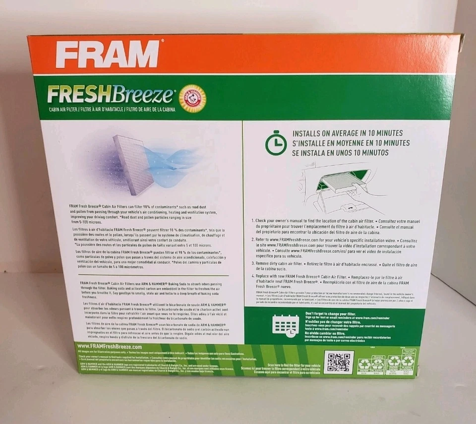 Filtro de aire de cabina Fresh Breeze para Honda ACCORD CIVIC CRV Acura MDX CF10134  Foto 2 de 2
