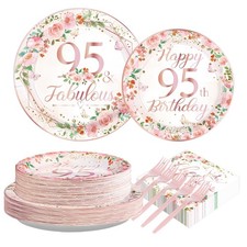200 PCS Rose Gold 95th Birthday Decorations For Women Serves 50 Guests