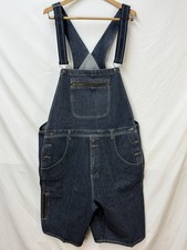 VINTAGE MARITHE FRANCOIS GIRBAUD DENIM JEAN OVERALL BIB SHORTS SIZE XL WIDE LEG