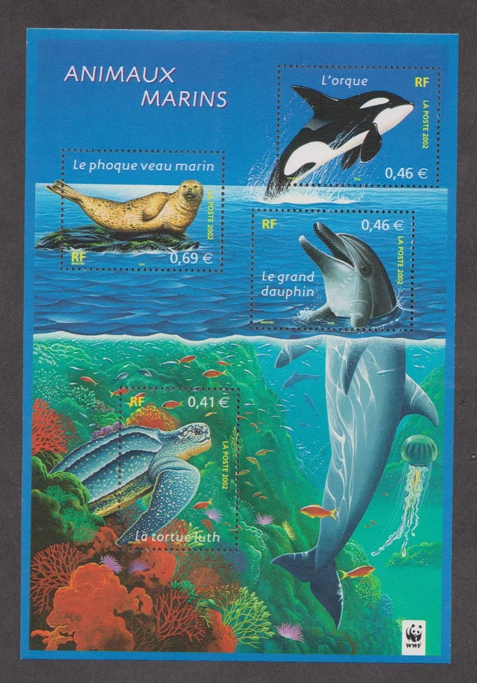 TIMBRE FRANCE-BF N°48 DE 2002.ANIMAUX MARINS. - Photo 1/1