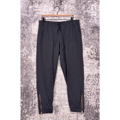 Albion Pants Medium Womens Jetsetters High Rise Zip Ankle Jogger Gray