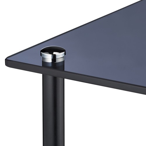 Mesa auxiliar cristal Mesa café vidrio templado Mesita salón y sofá con patas - Imagen 6 de 8