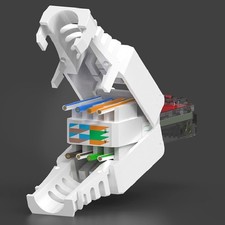 White RJ45 Tool-less Connector No Crimp Connectors CCTV Ethernet Cable Head P FE