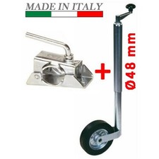 RUOTA RUOTINO DI SOLLEVAMENTO E MORSETTO CARRELLO RIMORCHIO ROULOTTE (29204/1)