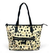 Radley London Large Zip Tote Bag Spot Print Canvas Black Gold Hardware