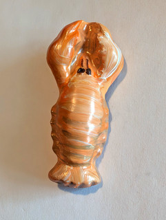 Plaster Studio Button by Claudia Chalmers. Realistic Lobster. Large.