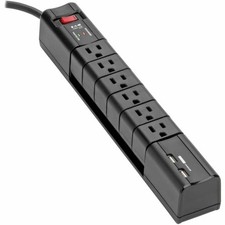 Tripp Lite Protect It Surge Protector w/ 6 Rotatable Outlets 2 USB Ports