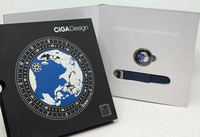 Ciga Design Blue Planet II Earth 46mm Stainless Steel Automatic Watch Blue Band