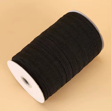 100/200Y 3/5/6/8/10/12Mm Black White Elastic Band High Elastic Latex Knitted Wai