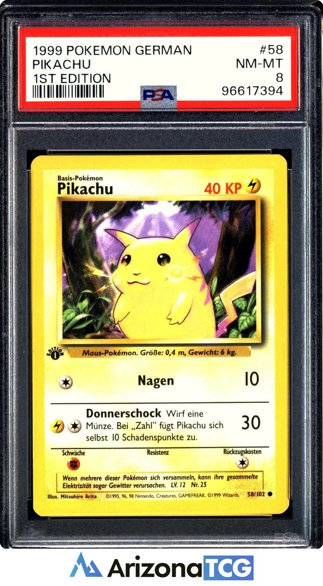 Pokémon TCG Base Set Pikachu Grade 8 Individual Collectible Card