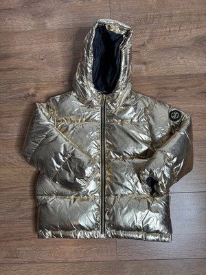 Michael Kors Steppjacke Mädchen Gold Logo Größe 4 UVP 190£