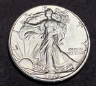 1945-D Walking Liberty Half Dollar 90% Silver AU+