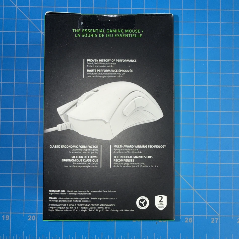 Razer DeathAdder Essential Wired Gaming Mouse 6400 DPI |WHITE. FREE SHIPPING! - Image 3 of 4