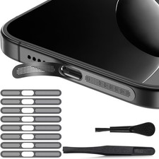 8PCS iPhone Speaker Dust Cover Compatible with 16 Pro/ Black Titanium