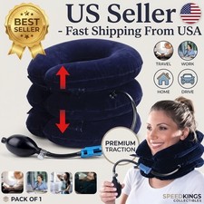 Cervical Neck Traction Device Collar Brace Support Pain Relief Stretcher Therapy