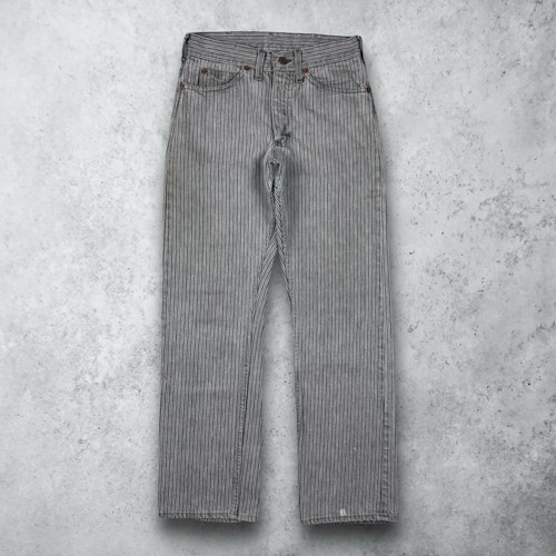 Vintage 60s Cowden Pinstripe Western Grunge Denim Jeans Sanforized Size 27x29
