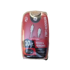 Mouse Keyboard 10 ft. Extension Cable PS/2 General Electric GE . White. New