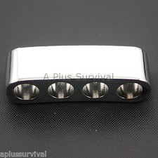 10 Pack of Silver Shackle Adjuster Bar with 4 Holes Paracord Bracelet Gun Sling