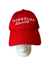 Firestone Racing Hat Cap Red White Spell Out Snap Back Baseball Hat