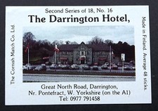 Matchbox label Pub Inn The Darrington Hotel Darrington West Yorkshire MG410