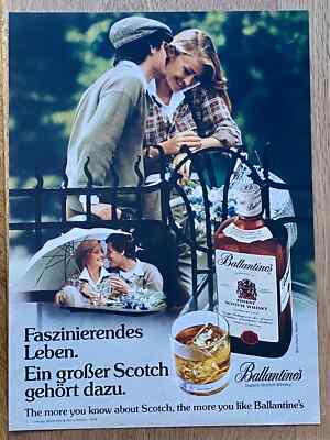 Ballantine´s Finest Scotch Whisky Original 1978 Vintage Advert Werbung Reklame