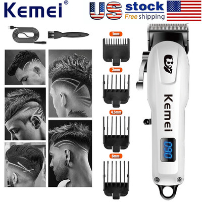 Kemei Pro Electric Hair Clipper Hair Cut Wireless Trimmer Men Clipper Machine