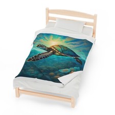 Sea Turtle Underwater Plush Blanket