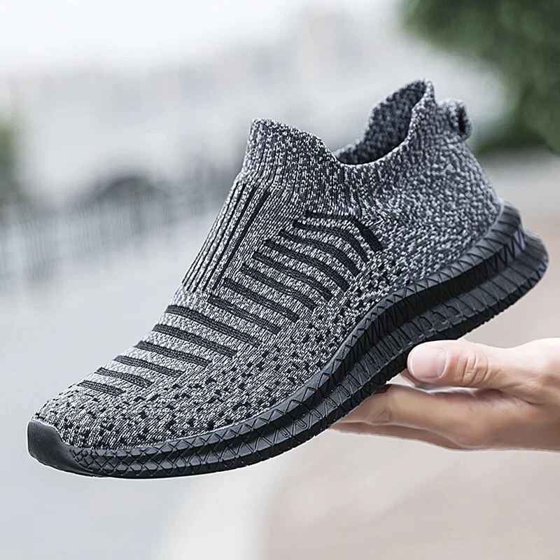 Men’s Mesh Slip-On Sneakers Lightweight Breathable Walking Running Casual Shoes