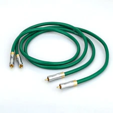 Pair OFC Silver Plated Cord HIFI Audio RCA Cable Signal Interconnect Cable