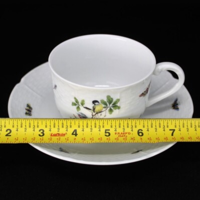 CUP & SAUCER- LIMOGES RAYNAUD CERALENE LES OISEAUX THE BIRDS CUP & SAUCER- LIMOGES RAYNAUD CERALENE LES OISEAUX THE BIRDS