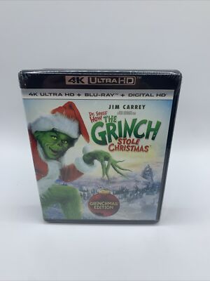 Dr. Seuss' How The Grinch Stole Christmas 4K UHD Blu-ray Digital *Factory Sealed