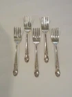 Set/5 International BROCADE Sterling Silver Salad Forks, No Monograms