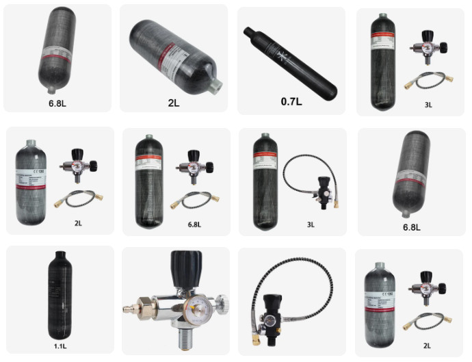 Cilindro de fibra de carbono 4500 PSI botella tanque estación de llenado regulador buceo