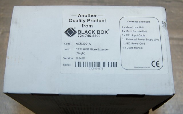 Black Box Acu3022a Servswitch Catx Kvm Micro Extender Kit Single Acces Staples Ca