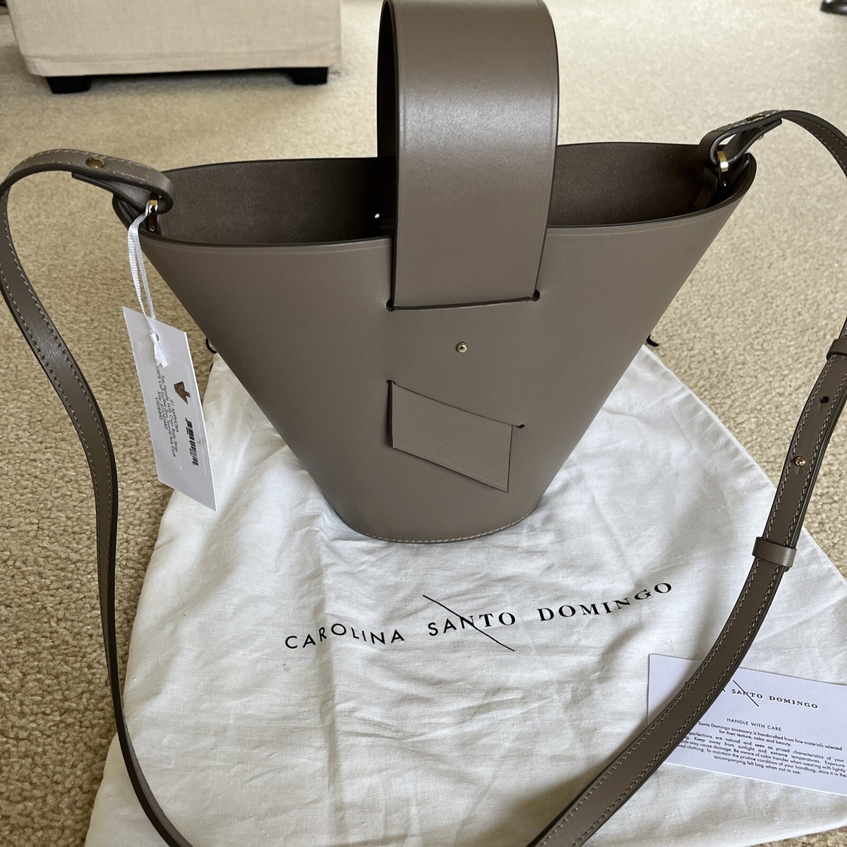 Carolina Santo Domingo Amphora Bucket Leather Crossbody Shoulder 