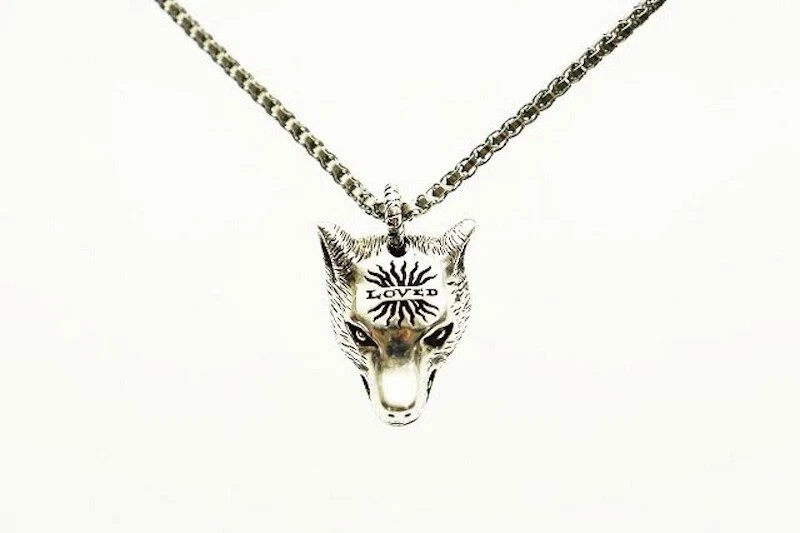 GUCCI ANGER FOREST Wolf Head Necklace Pendant Sterling Silver 925