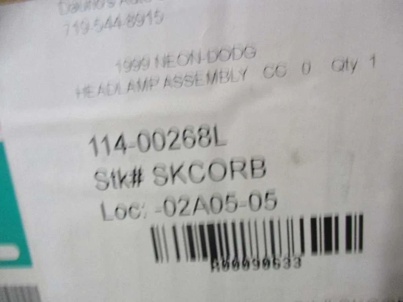 Driver Left Headlight Fits 95-99 NEON 90633 Foto 3 de 3