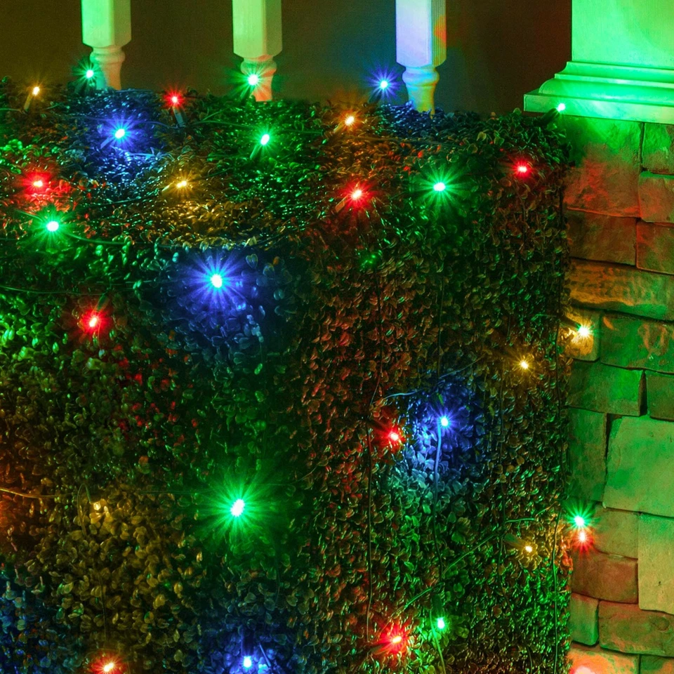 100 LED Net Christmas Lights for Trees Bushes, Green Wire, 4'x6', 14 Colors - Image 3 of 4