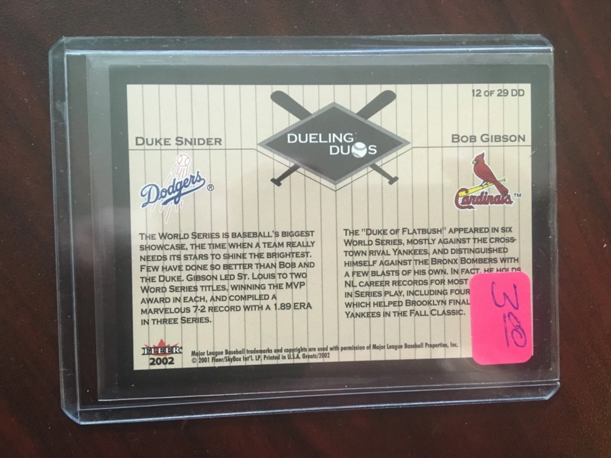 2002 fleer greats dueling duos Bob Gibson duke Snider | eBay