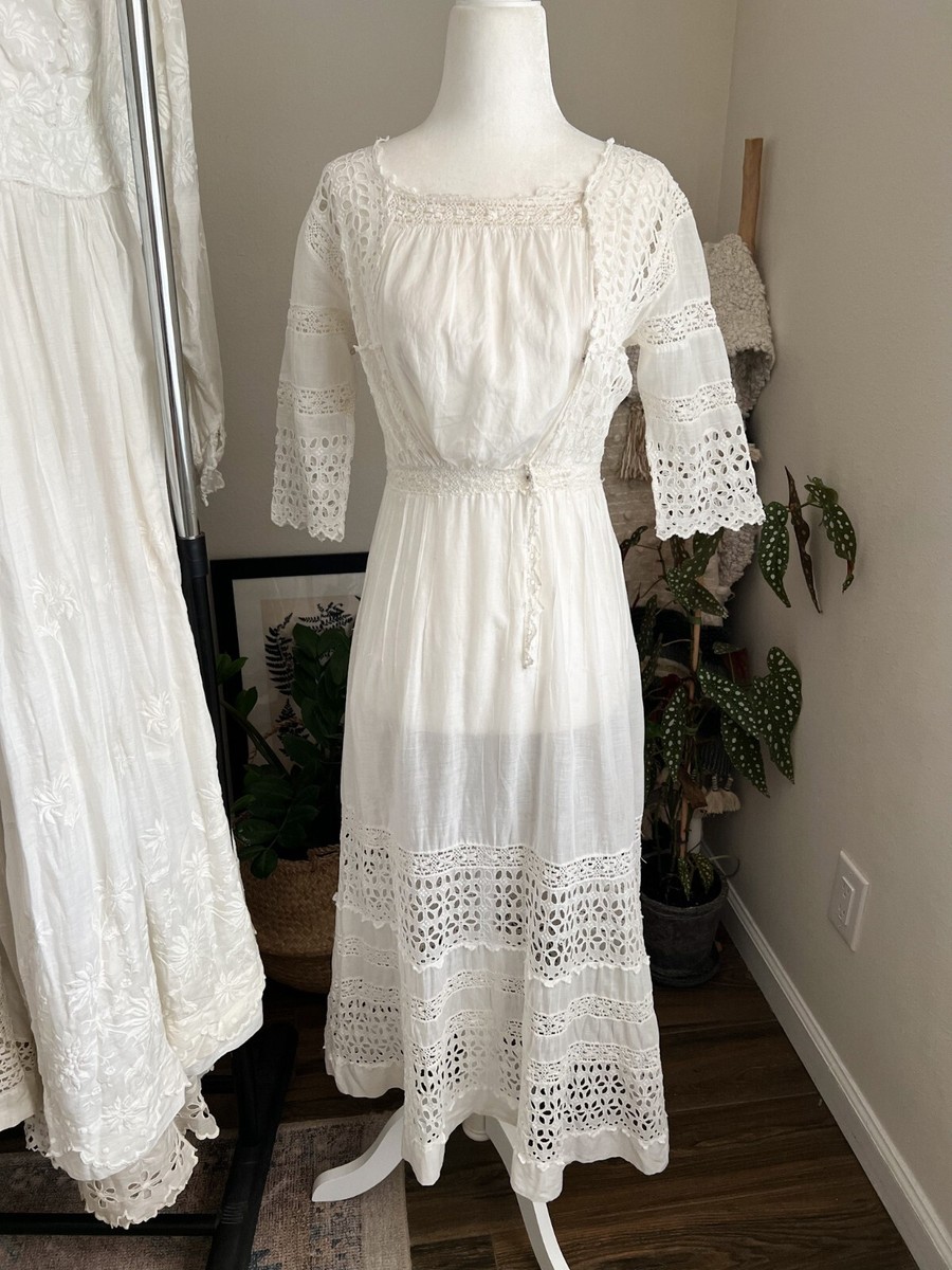 Antique Edwardian Eyelet and Crochet Lace Cotton Lawn Lingerie