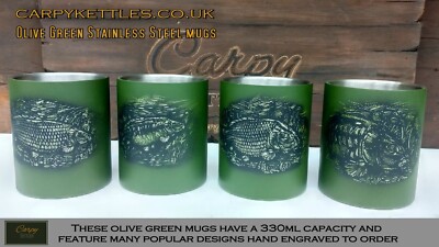 Carpy Green Edelstahl Isolierbecher handgraviert mit verschiedenen Motiven