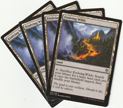   4 MAGIC The Gathering EVOLVING WILDS Nonbasic Land PLAYSET IMA/EN NM/EX