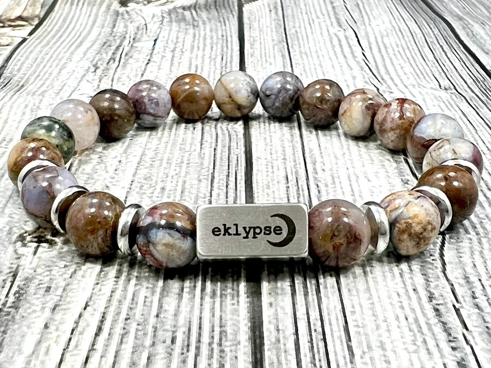 Pulsera para hombre eklypse Signature ACERO INOXIDABLE 10mm Pietersite piedras preciosas cuentas Foto 3 de 4