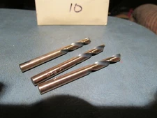 (3) #10 Hi-Moly 135 Split Point Black & Gold Finish Heavy Duty Drill Bit