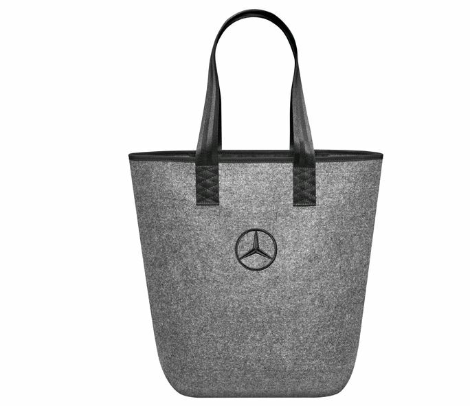 Thumbnail - Mercedes Benz Einkaufstasche Shopper Grau / Schwarz, 100% Polyester