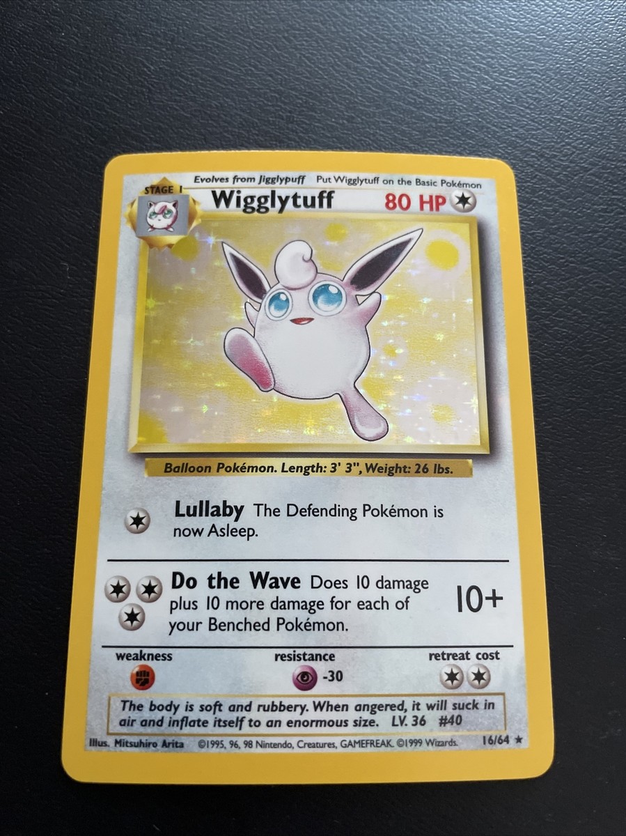 WIGGLYTUFF 16/64 Holo MISPRINT No Jungle Set Symbol Rare 1999